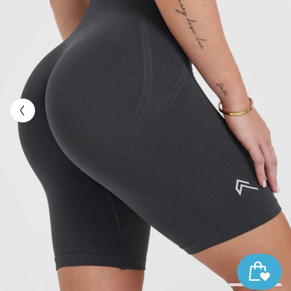 Oner Active Women's High-Waist Charcoal Gray Athletic Bike Shorts - Picture 3 of 7